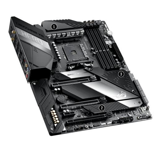 ASUS ROG Crosshair VIII Hero, AMD, Socket AM4, AMD Ryzen 2000 Series, AMD Ryzen 3000 Series, DDR4-SDRAM, 128 GB, DIMM
